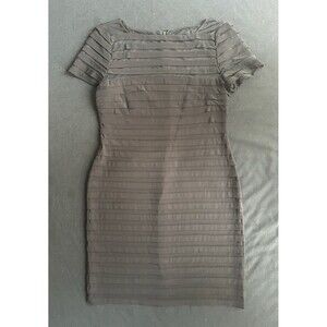 Adrianna Papell Black Mesh Panel Sheath Dress – Size 12P